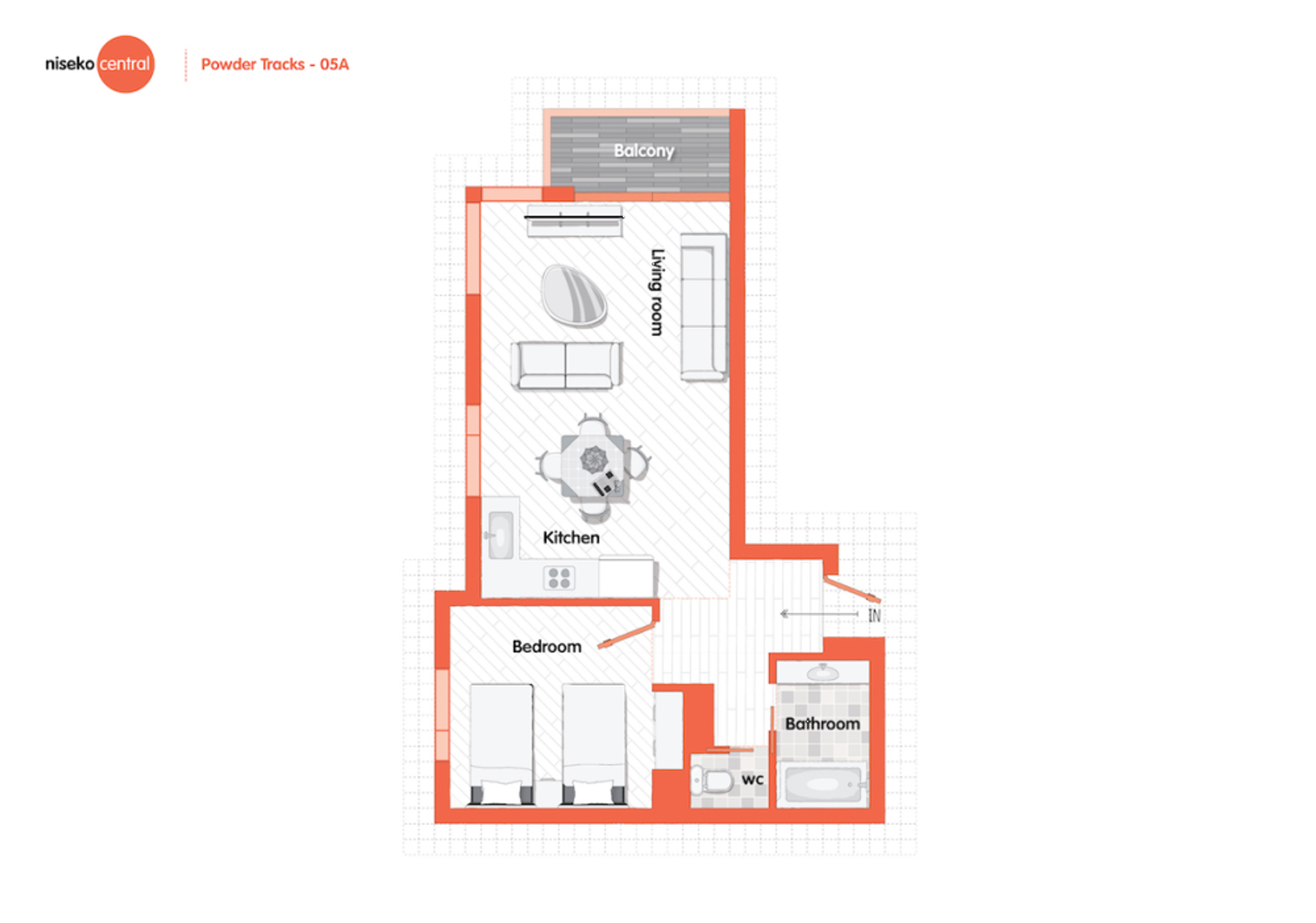 パウダートラックス 1ベッドルーム