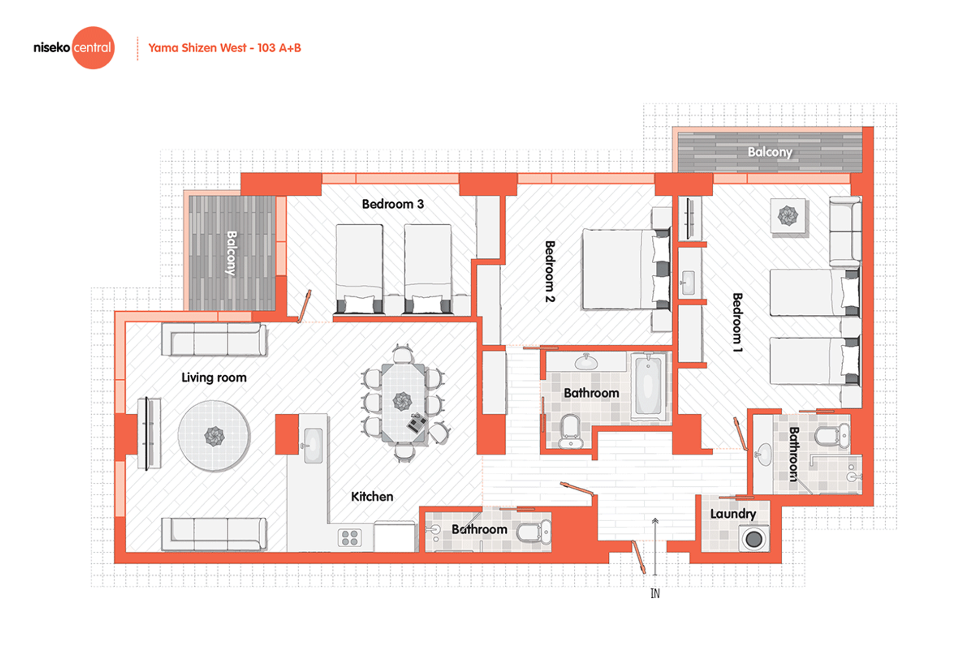 山自然 3ベッドルーム