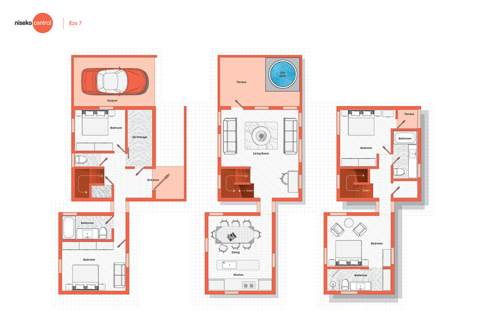 エゾ365 4ベッドルーム ・ジャグジー付き