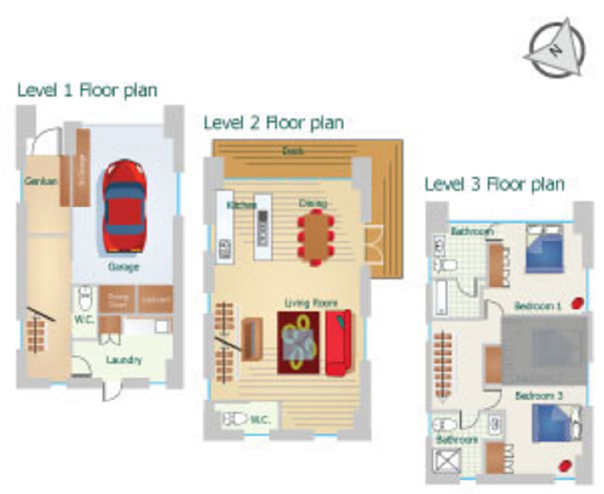 コンクリート 2ベッドルーム ・ジャグジー付き